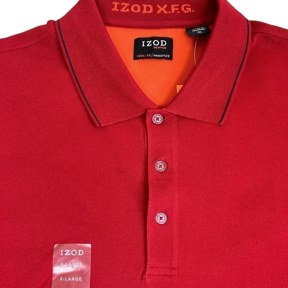 NWT Izod XFG Golf Polo Shirt in Red UPF Protection Performance Wear Sz XL - Picture 8 of 16